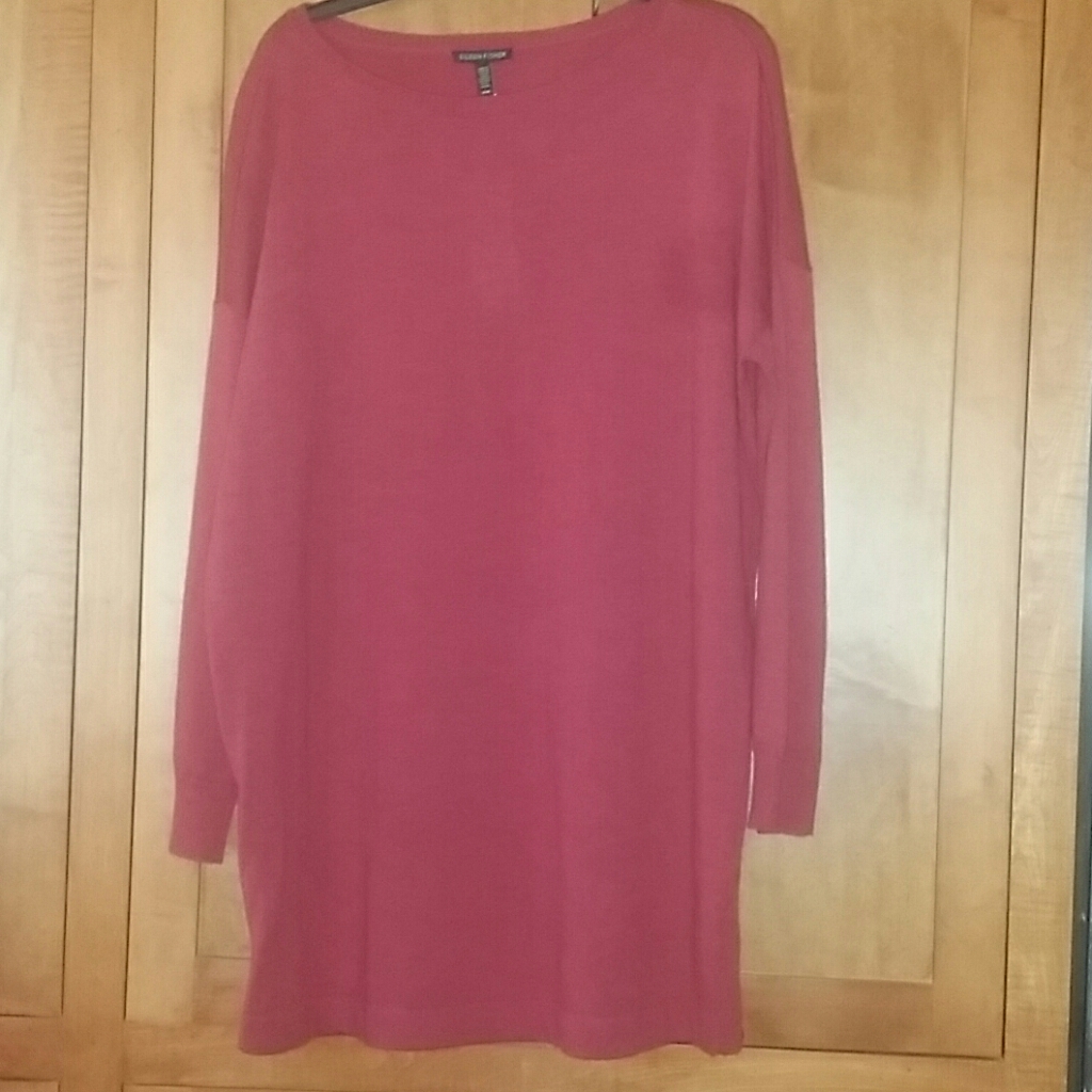 New Eileen Fisher Merino Jersey Sweater Tunic